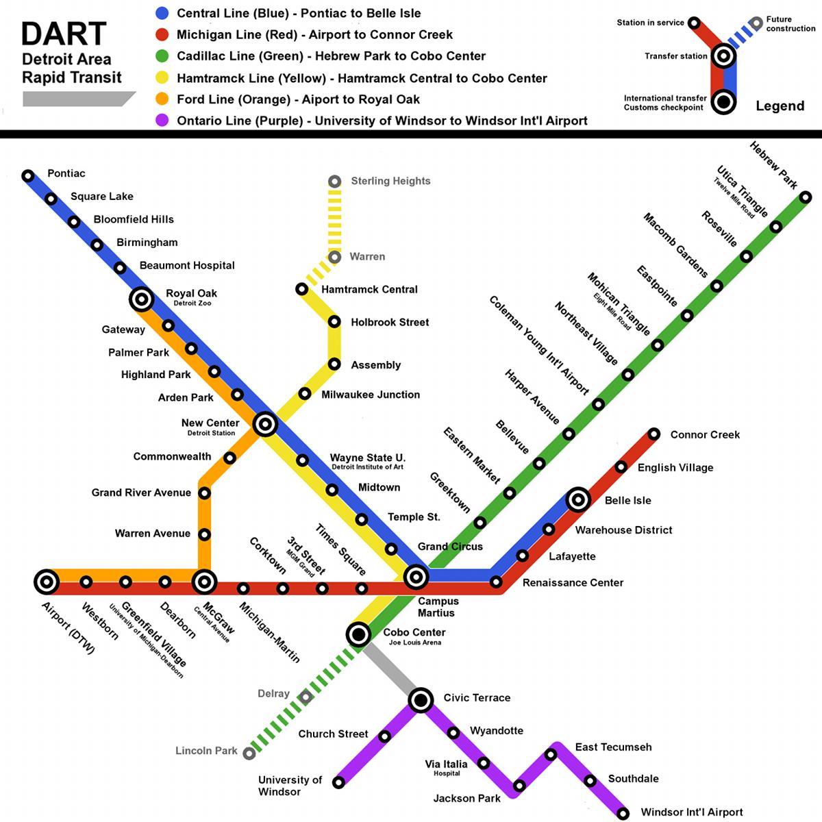 Metro Detroit karte