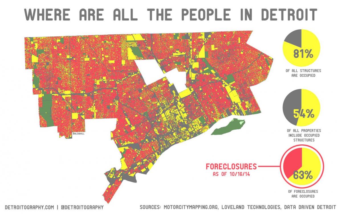 Detroitas iedzīvotāju karte
