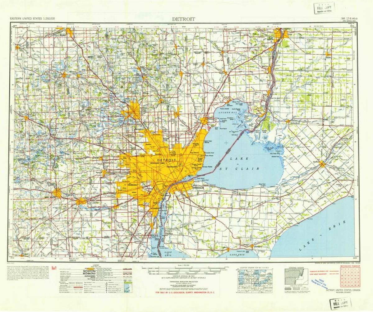 Detroitas, ASV karte