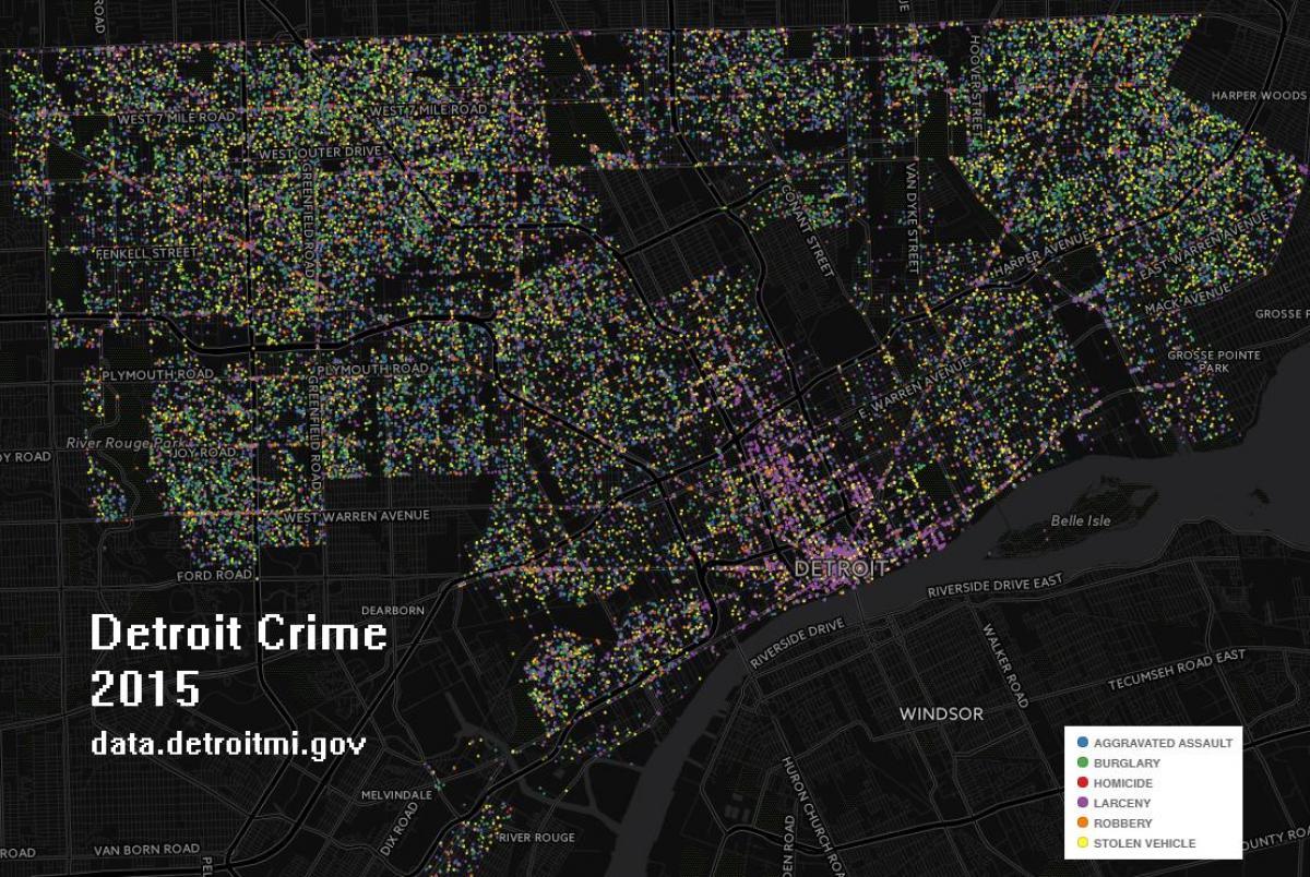 Detroitas noziedzības kartē
